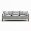 Fabric sofa with removable cushions in light grey 200 x 90 x 85cm