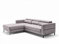 L-shaped fabric sectional sofa with removable cushions in light gray 200 x 90 x 85cm